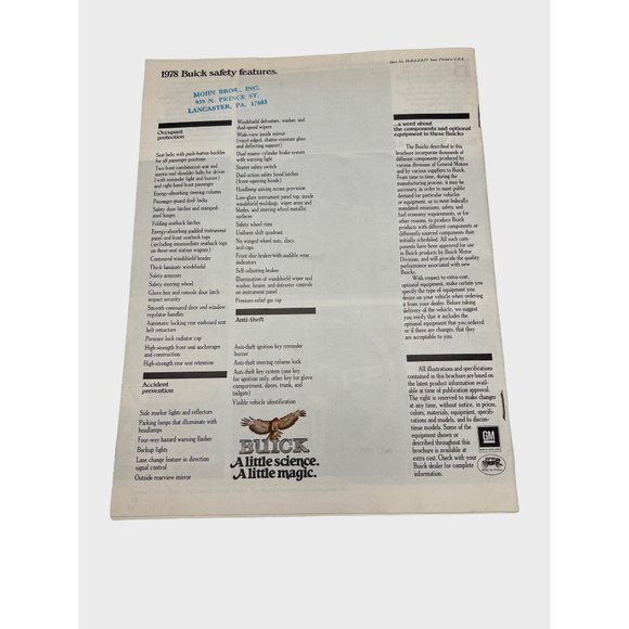 Vintage 1978 Buick Sales Brochure 75 Years of Greatness 19 Pages + Engine Insert - Picture 2 of 12